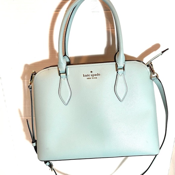 Kate Spade New York Light Blue Structure Satchel Crossbody Smooth Leather - Picture 3 of 16